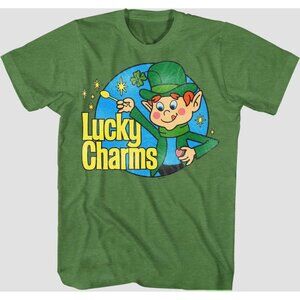 NEW Tee Luv Comfort Colors Men's 70s Lucky Charms Cereal Leprechaun Shirt Large